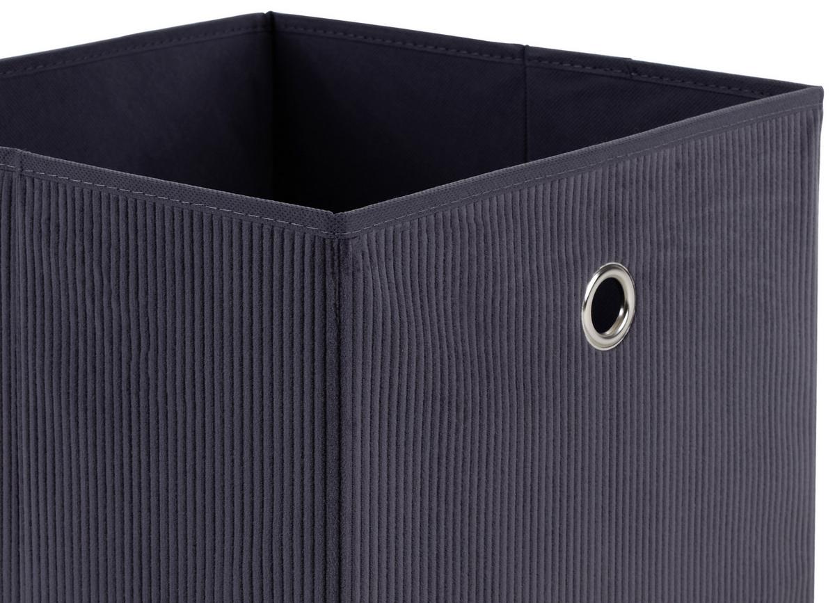 Zložljiva Škatla Cubi New, Temno Siva - siva, Moderno, karton/tekstil (30/30/30cm)