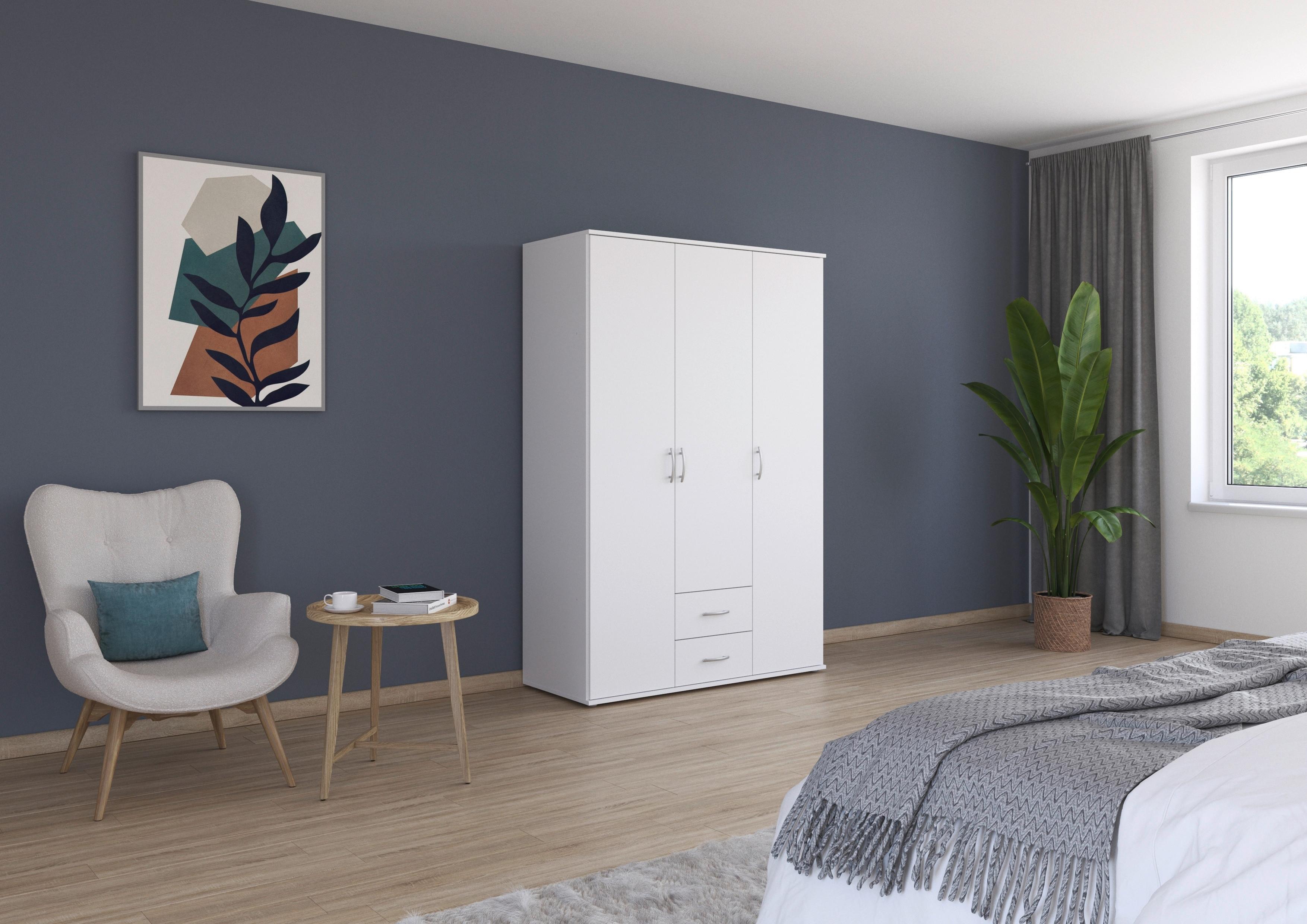 Ormar Za Odjeću Paul - bijela/boje aluminija, Konvencionalno, drvni materijal/plastika (127/188/52cm) - Modern Living