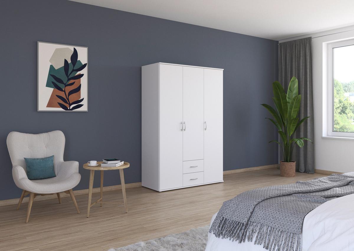 Ormar Za Odjeću Paul - bijela/boje aluminija, Konvencionalno, drvni materijal/plastika (127/188/52cm) - Modern Living