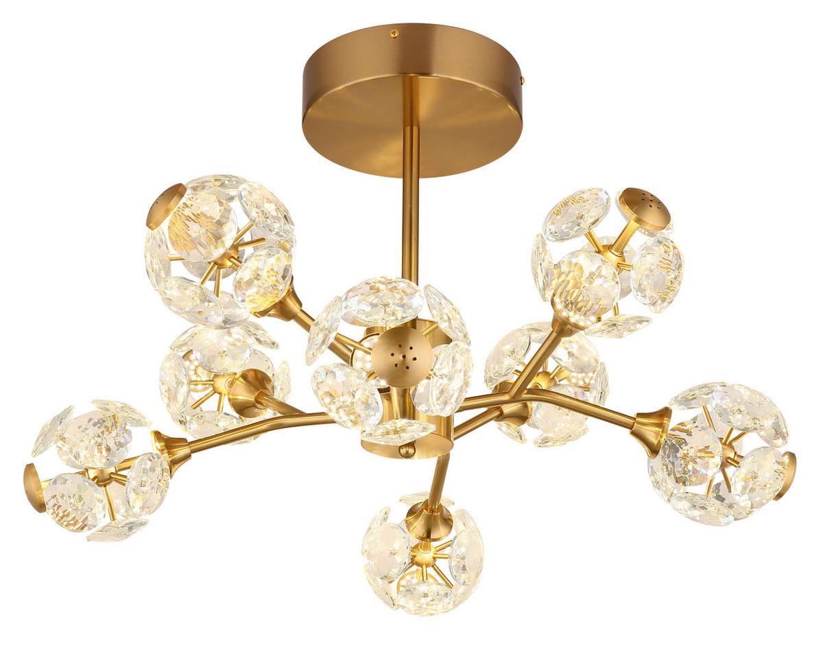 LED-DECKENLEUCHTE 16047-8D VIRINA - Klar/Goldfarben, Konventionell, Glas/Metall (65/38cm) - Globo