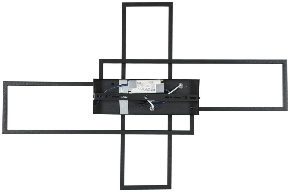 LAMPA SUFITOWA ELISE - czarny/kolor chromowy, Trend, tworzywo sztuczne/metal (82,5/55/8cm) - Novel