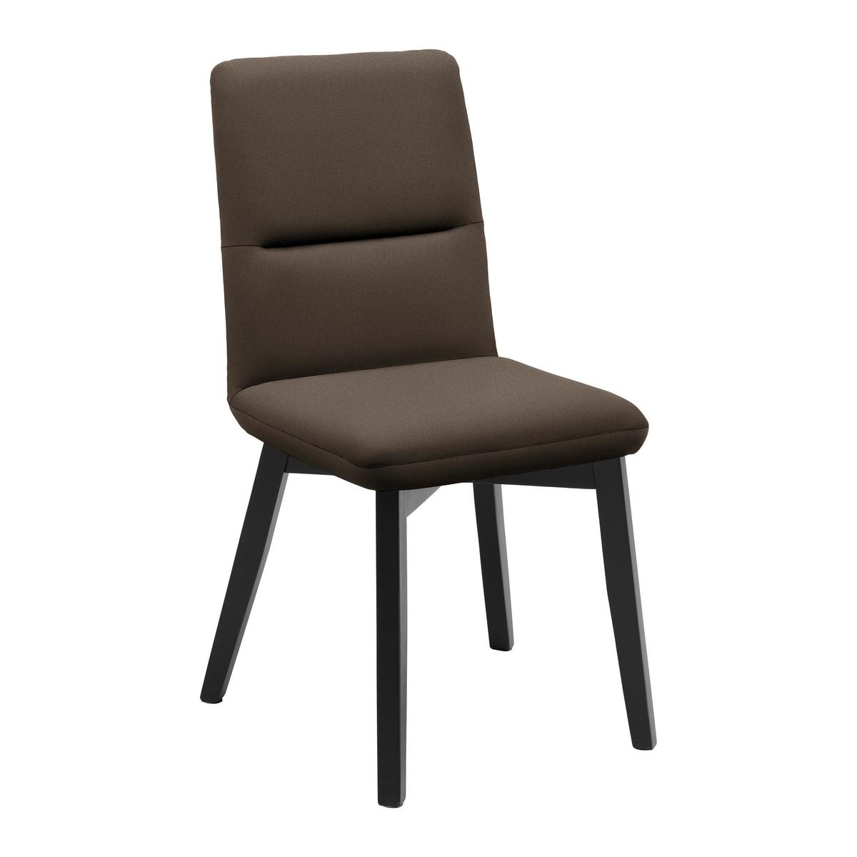 Stuhl Canon in Dunkelbraun - Dunkelbraun/Schwarz, KONVENTIONELL, Holz/Textil (49/88/61cm) - Based