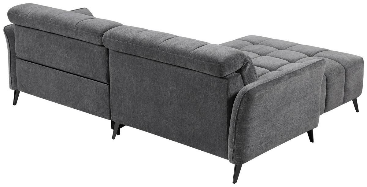 Ecksofa Pisa Anthrazit ca. 173x248cm - Anthrazit/Schwarzchrom, MODERN, Holz/Textil (173/248cm) - Mömax