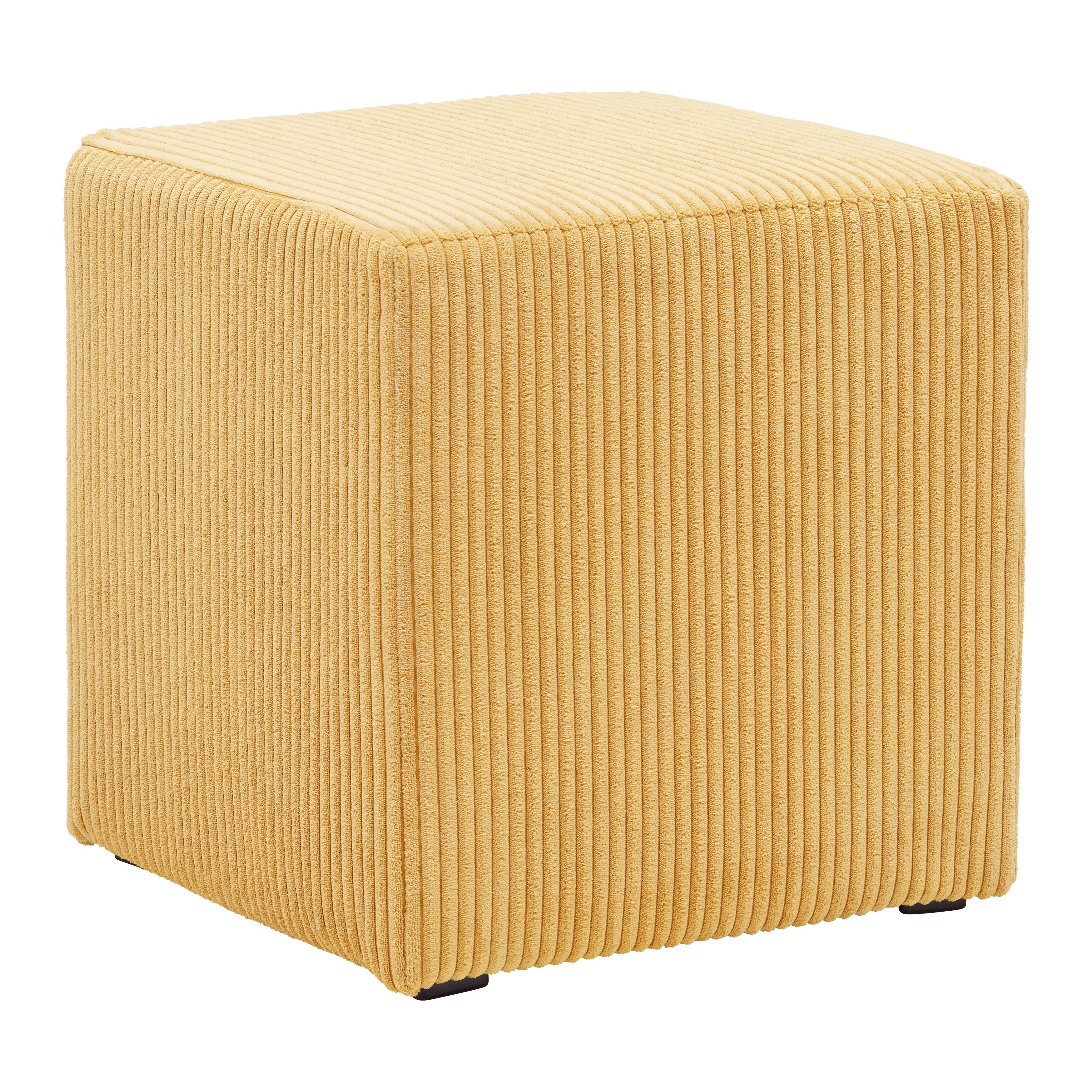 Hocker Bali Cord in Senfgelb - Senfgelb, MODERN, Textil (45/42/45cm) - Based