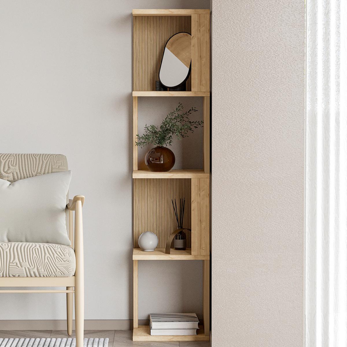 Regal Herry Bücherregal - Eichefarben, Design, Holzwerkstoff (30/128/30cm) - Livetastic