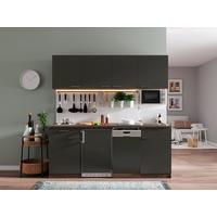 Küchenblock ECONOMY 195 Grau/Eiche B: ca. 195 cm - Eichefarben/Grau, Basics, Holzwerkstoff (195cm) - Respekta