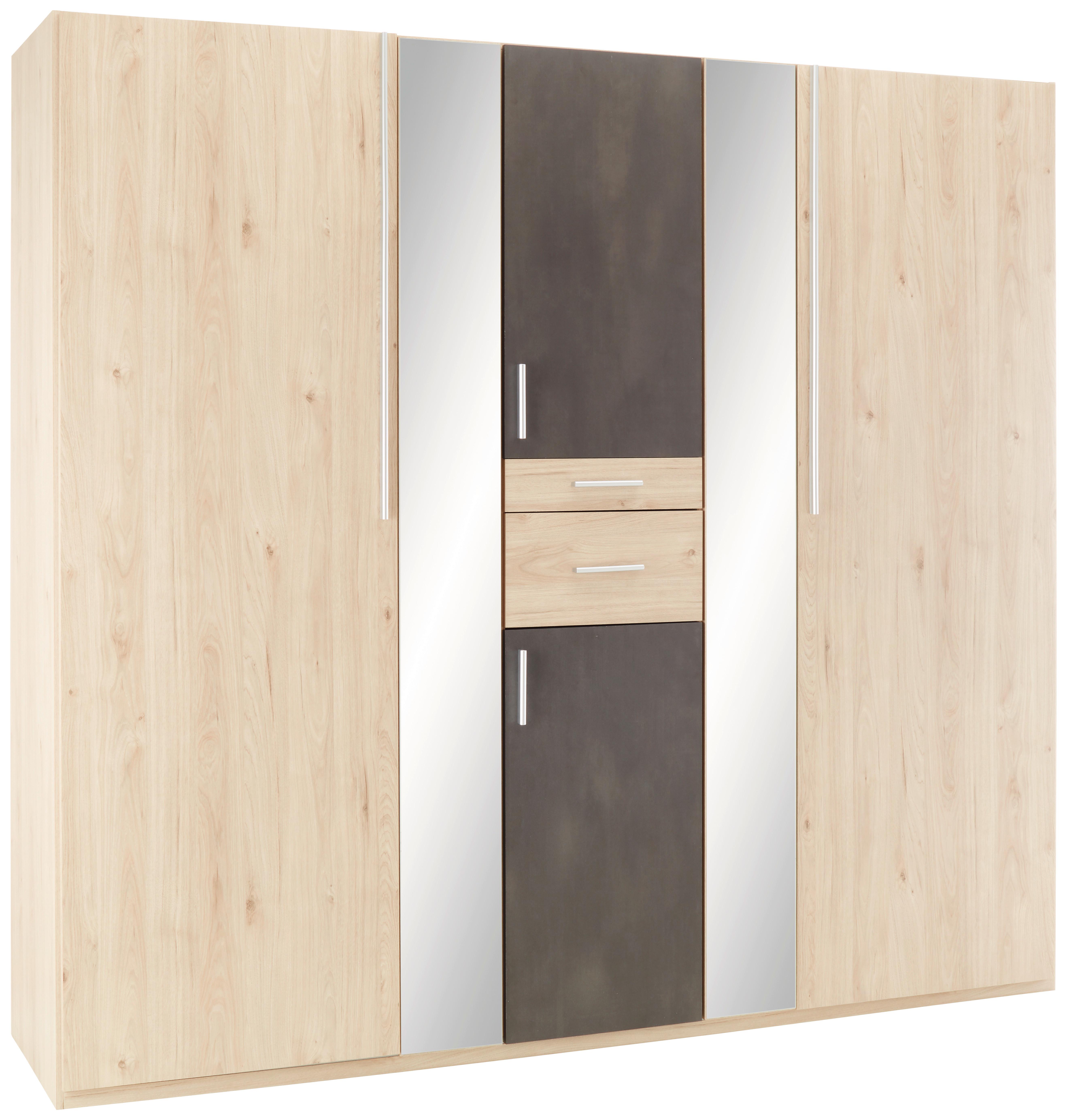Ormar S Klasičnim Vratima Odessa - boje hrasta/boje aluminija, Konvencionalno, drvni materijal/plastika (225/208/58cm) - Modern Living