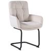 STOL MED ARMSTÖD NOVA - beige/svart, Modern, metall/textil (61/91/65cm) - Mömax