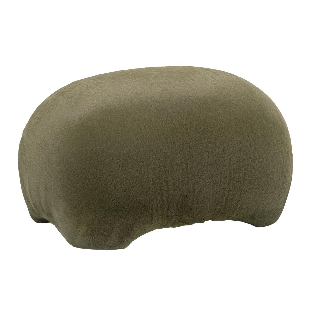 Hocker Marla Grün Kunstfell - Grün, MODERN, Holzwerkstoff/Textil (61,5/36,5/49cm) - Mömax