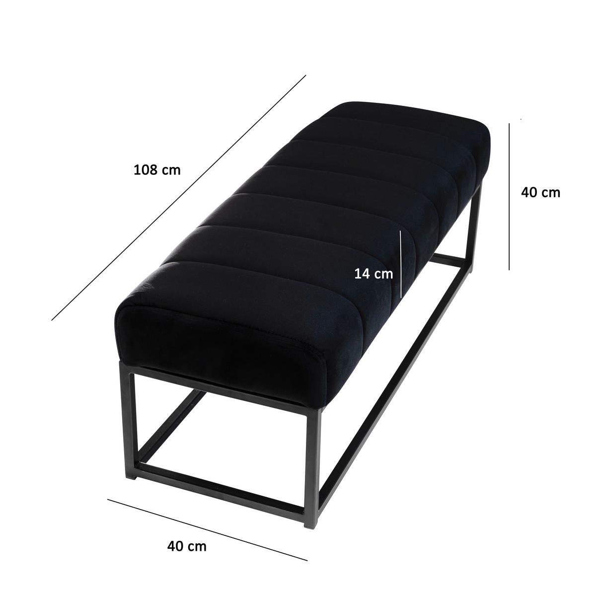 Klop Jona, Črna - črna, Design, kovina/tekstil (108/40/40cm) - MID.YOU