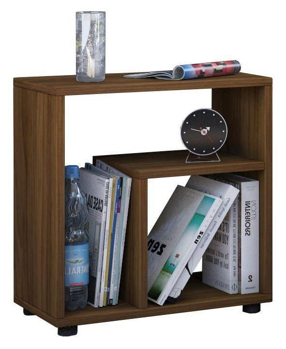 Beistelltisch in Nussbaumfarbe 'Zeito' - Nussbaumfarben/Schwarz, Basics, Holzwerkstoff (50/30/55cm) - MID.YOU