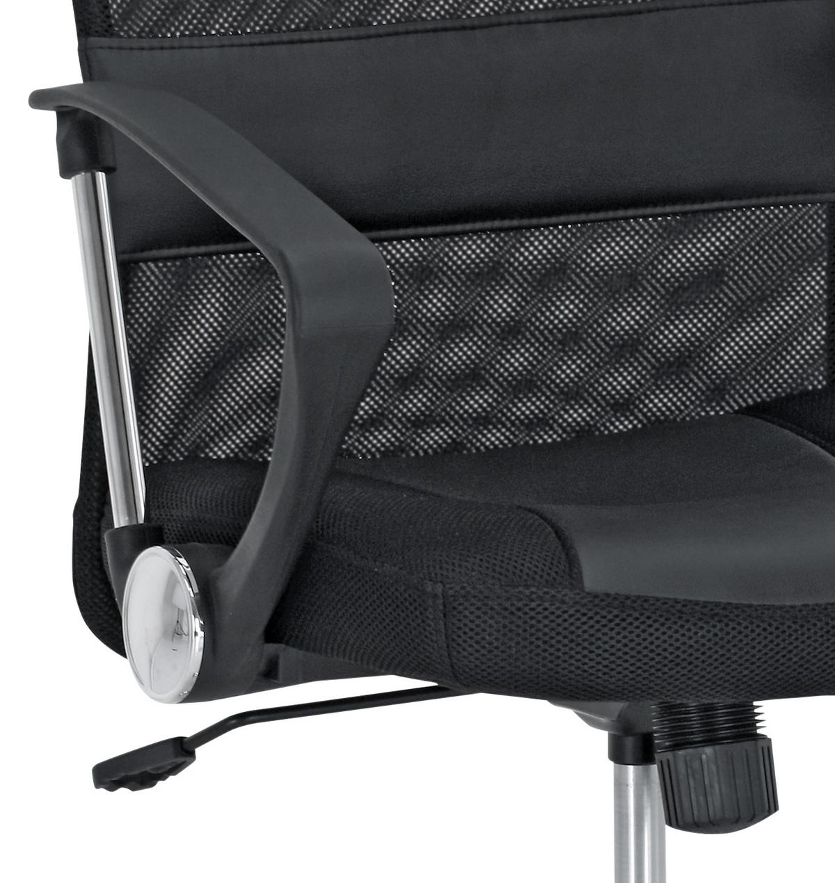 Uredska Stolica Grado - boje kroma/crna, Moderno, drvni materijal/metal (60/109-119/61,5cm) - Modern Living