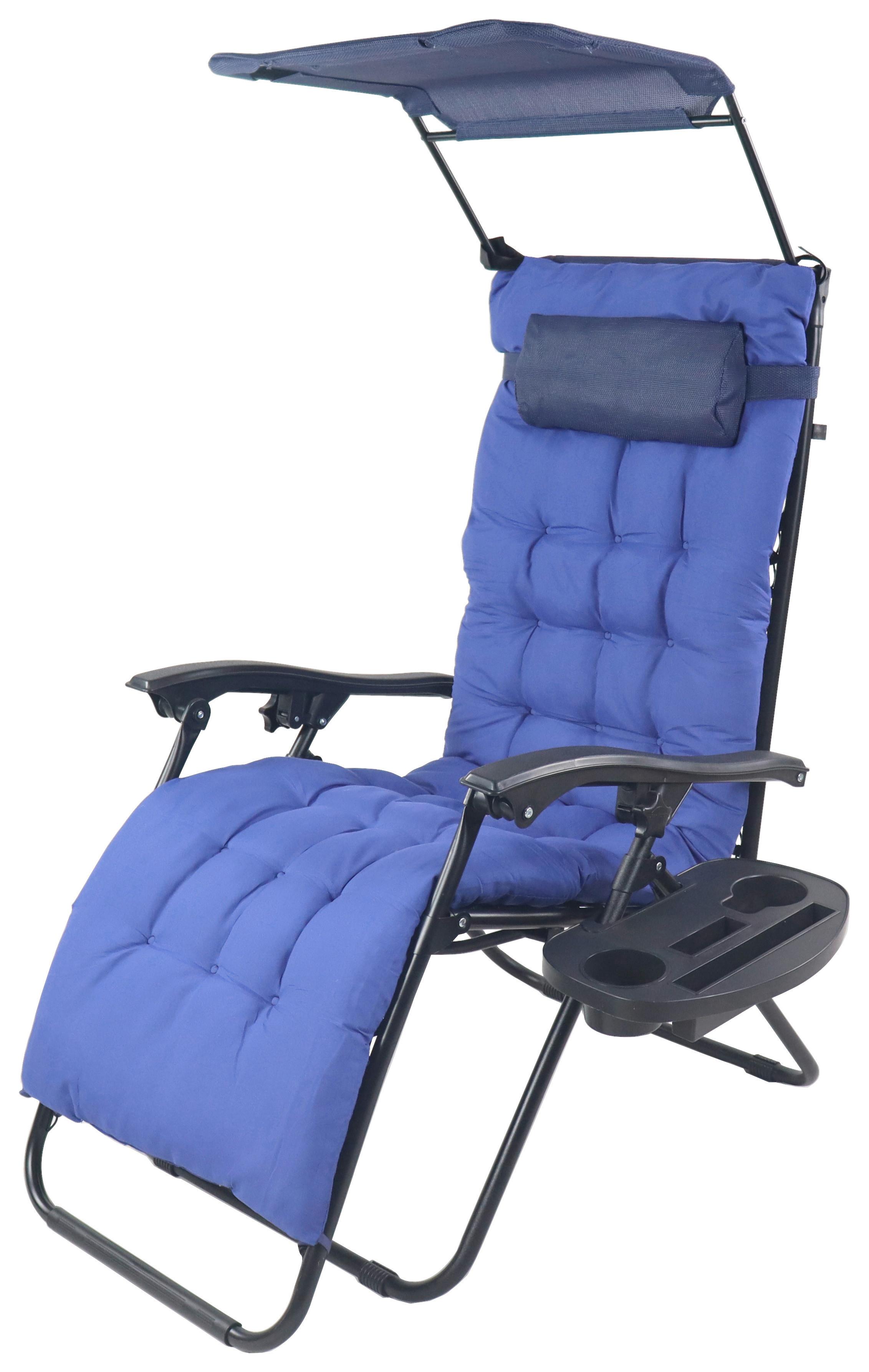 GARTENLIEGE MALTOSA XL - Blau, Modern, Textil/Metall (51/133/91cm) - Gardenson