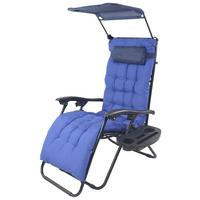 GARTENLIEGE MALTOSA XL - Blau, Modern, Textil/Metall (51/133/91cm) - Gardenson