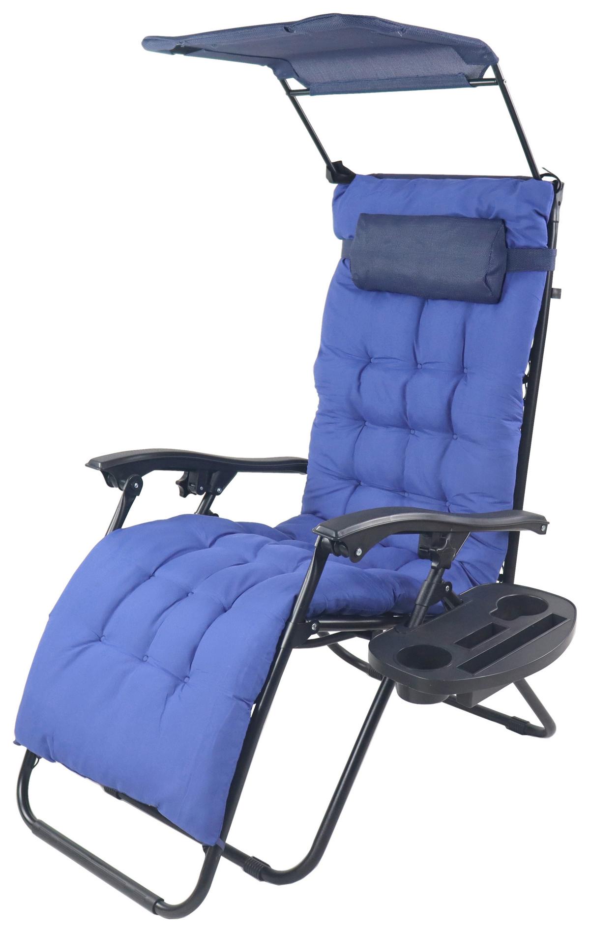 GARTENLIEGE MALTOSA XL - Blau, Modern, Textil/Metall (51/133/91cm) - Gardenson