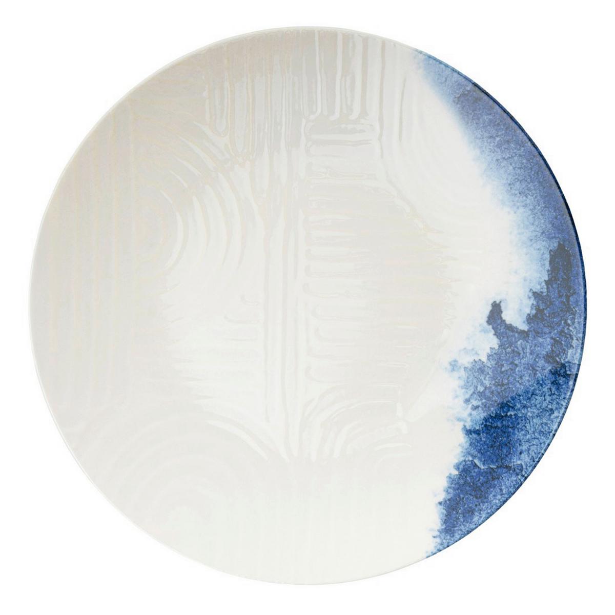 SERWIS OBIADOWO-ŚNIADANIOWY GBSATN24Y4R30483 - niebieski/biały, Basics, ceramika (25cm)