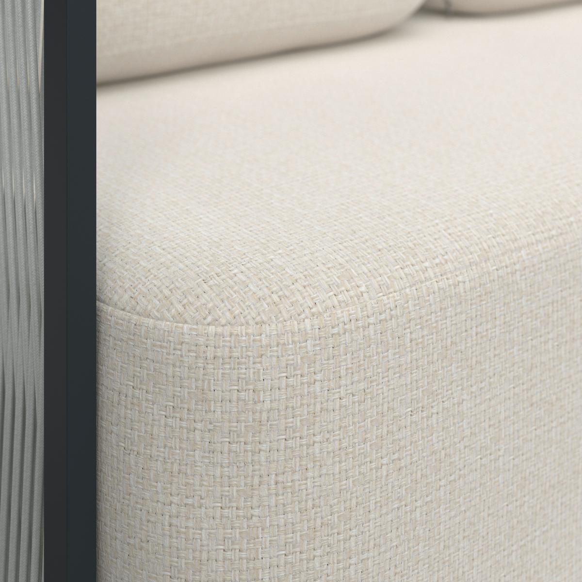 Loungegarnitur Coralie Creme Metall/Outdoorstoff +Abdeckung - Anthrazit/Creme, MODERN, Textil/Stein (155/62cm) - Bessagi Garden