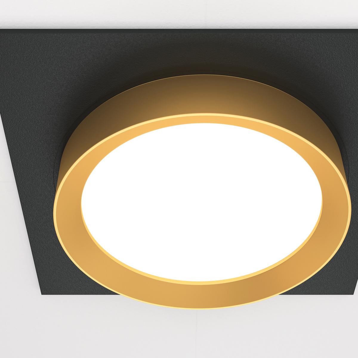 AUFBAULEUCHTE HOOP - Goldfarben/Schwarz, Trend, Kunststoff/Metall (11/11/5,2cm) - MAYTONI