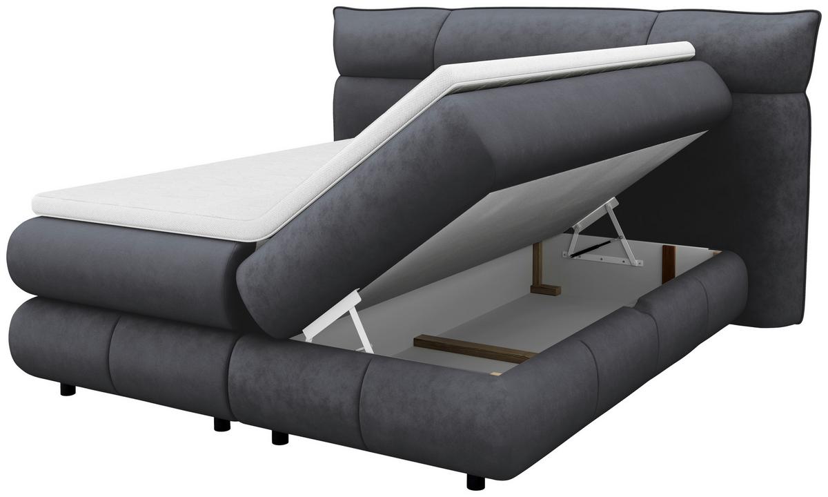 Boxspring Krevet Carmelo - crna, Trend, tekstil/plastika (140/200cm) - Premium Living