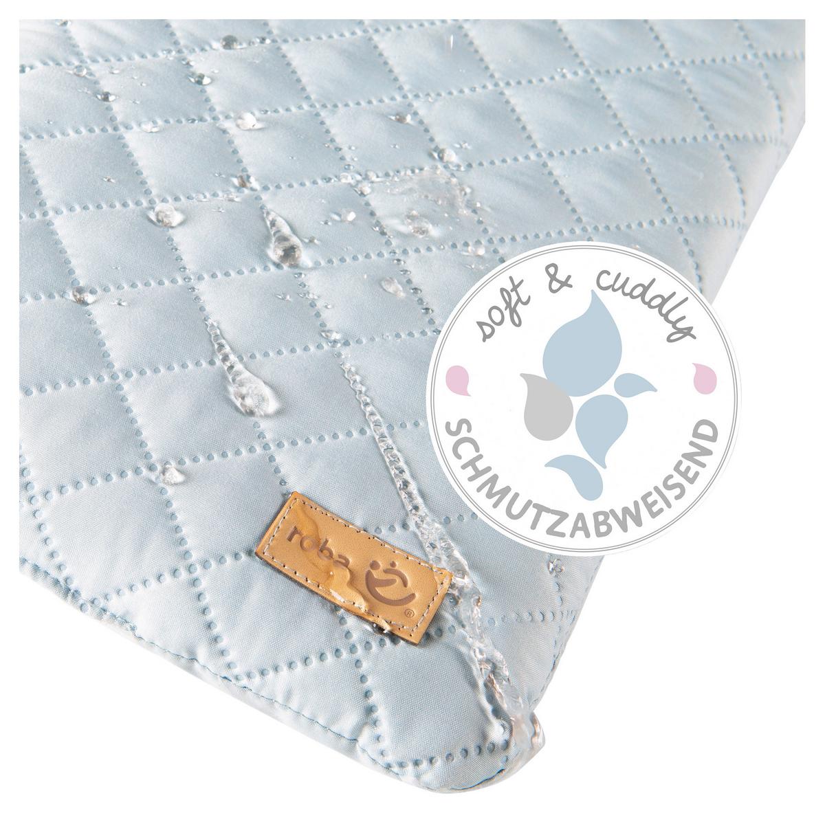 Wickelauflage Bear Blau ca. 85x75cm - Hellblau, KONVENTIONELL, Textil (85/4/75cm) - Roba