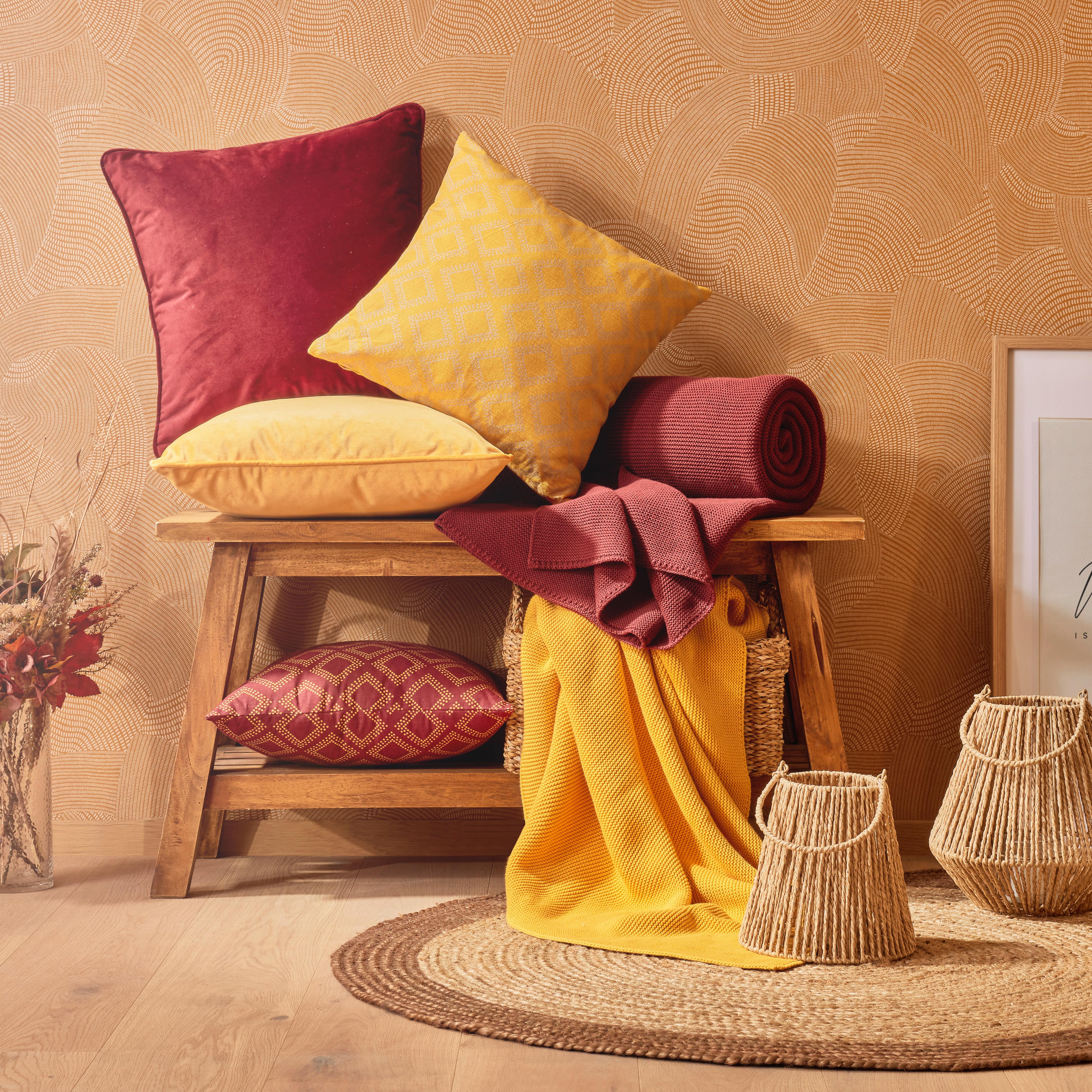 PRYDNADSKUDDE VIOLA - currygul, Klassisk, textil (45/45cm) - Premium Living