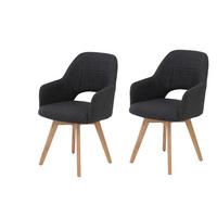SESSELSET STADE S 2ER-SET - Anthrazit/Buchefarben, MODERN, Holz/Textil (57/88/61cm) - P & B