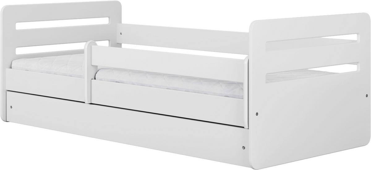 Otroška Postelja Tomi, Bela, 80x160cm - bela/barve breze, Moderno, tekstil/leseni material (80/160cm) - MID.YOU