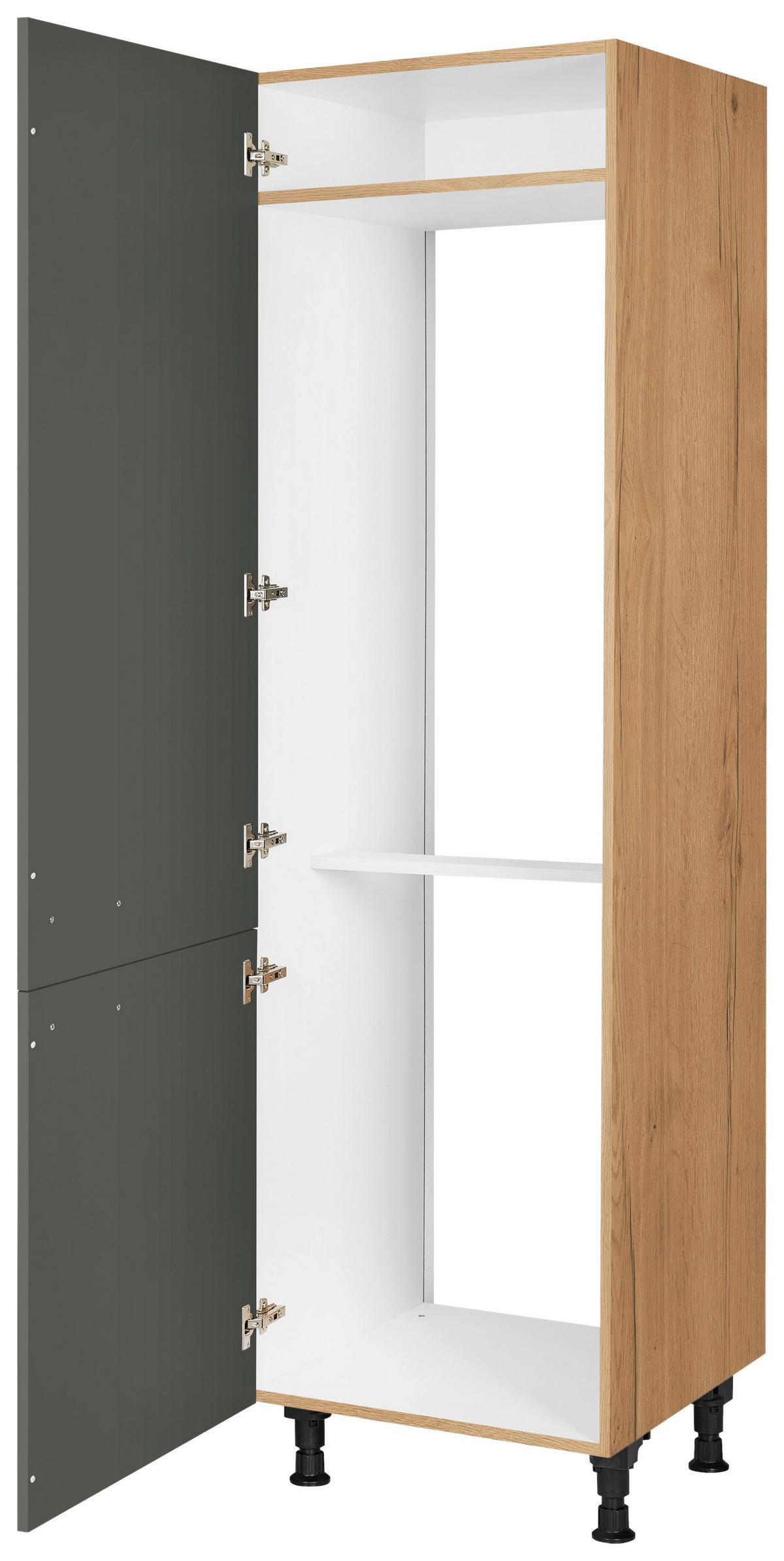 Geräteumbauschrank Easytouch Grün - Eichefarben/Schwarz, MODERN, Holzwerkstoff/Metall (60/216,6/58cm) - Nobilia