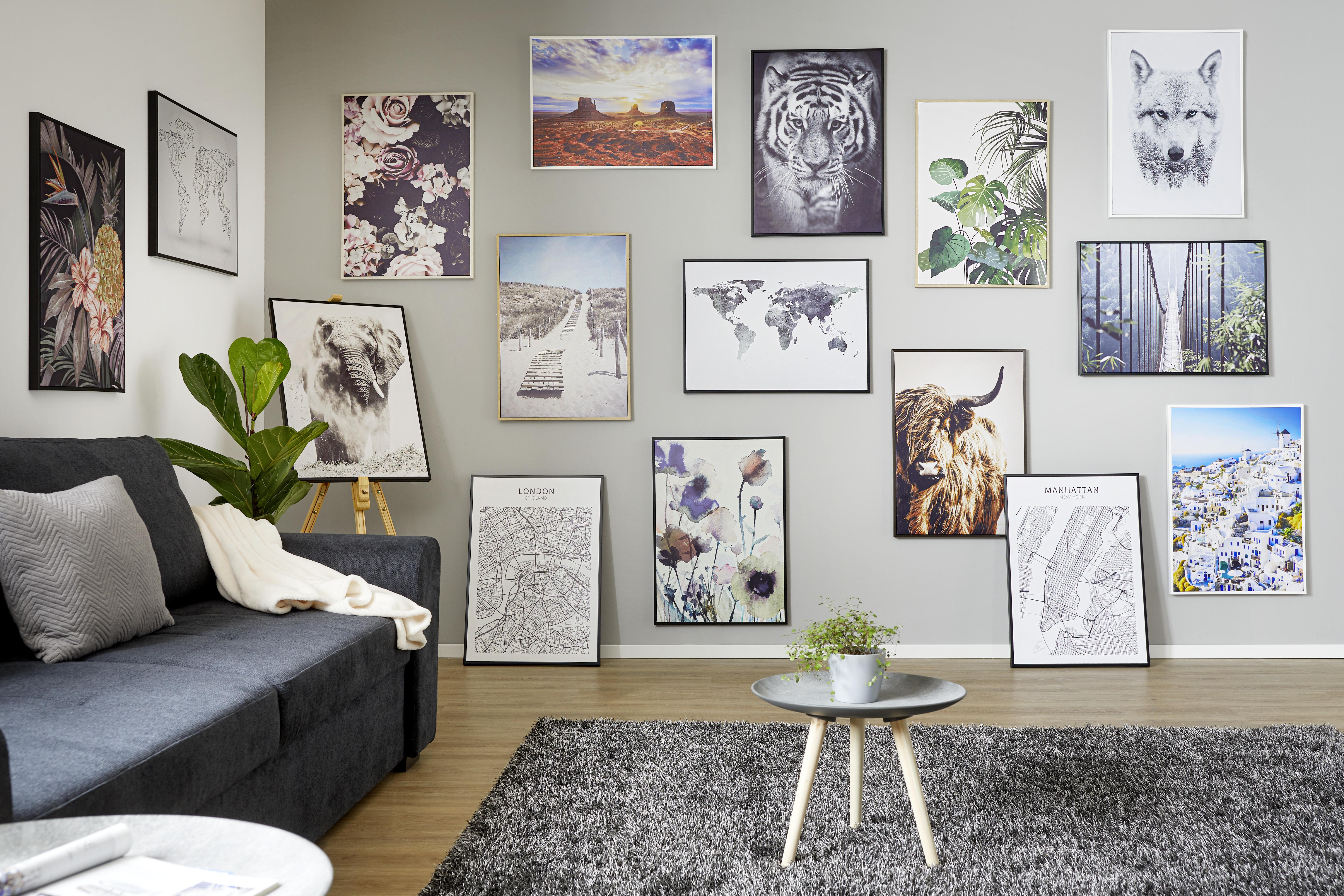 Vászonkép Kb. 50/70cm Liam - színes/fehér, műanyag/faalapú anyag (70/50cm) - Modern Living
