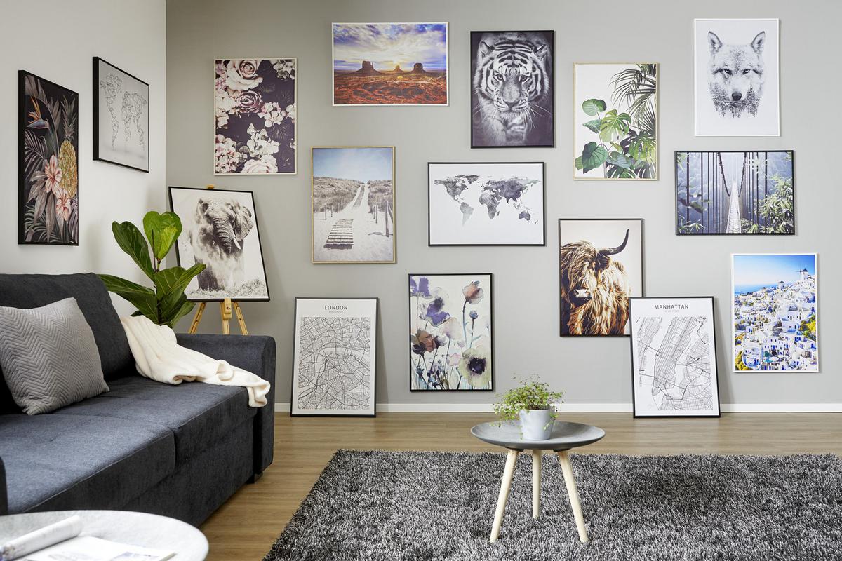 Vászonkép Kb. 50/70cm Liam - színes/fehér, műanyag/faalapú anyag (70/50cm) - Modern Living