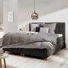 Boxspringbett Jerry ca. 180x200 cm Grau mit Topper - Dunkelgrau/Erlefarben, MODERN, Holz/Holzwerkstoff (180/200cm) - Bessagi Home