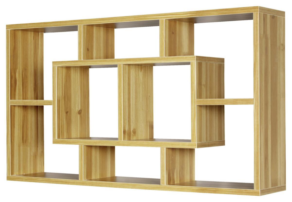 Stenski Regal Alex - barve bukve, Konvencionalno, leseni material (85/47,5/16cm) - MID.YOU