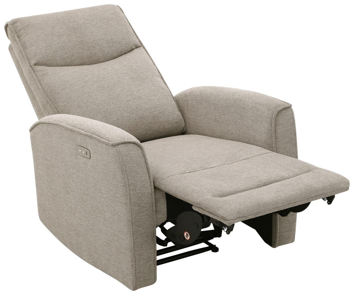 Tv Fotelj Leon, Svetlo Rjava, Relaks Funkcija - svetlo rjava/črna, Basics, kovina/umetna masa (80/102/96cm) - Ondega