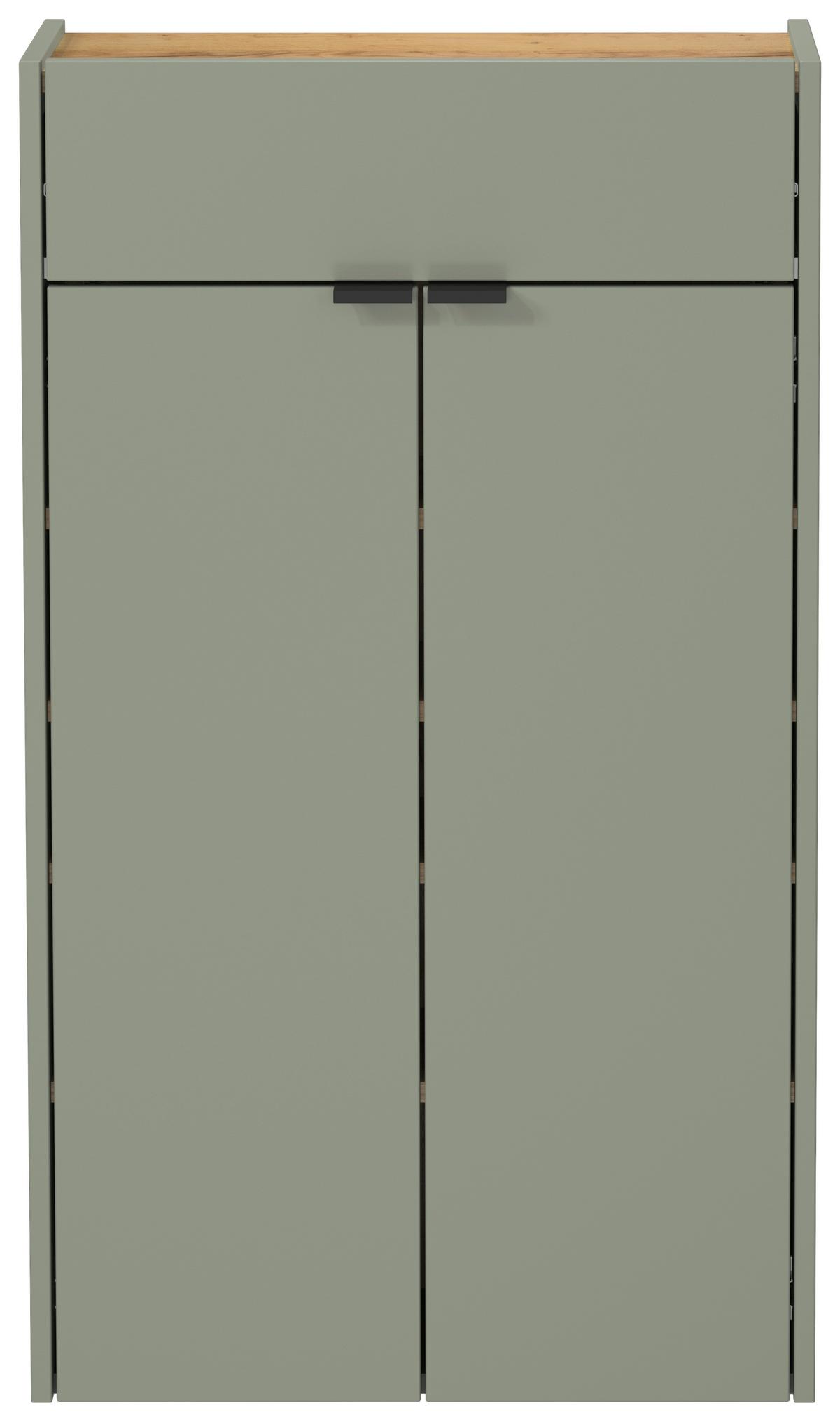 Cipősszekrény Ameca - tölgyfa színű/fekete, Design, faalapú anyag/fém (56/97/22cm)