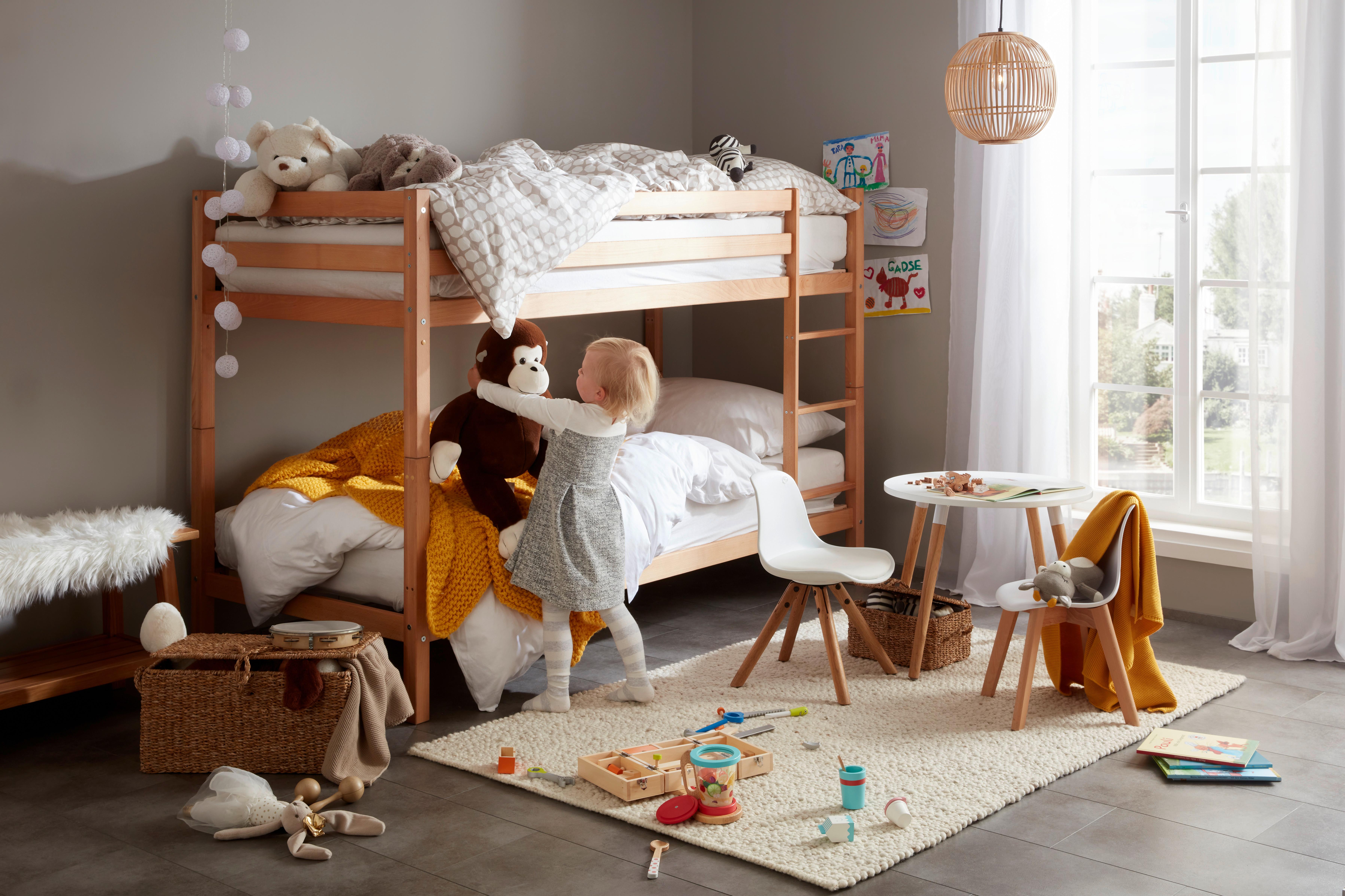 Etagenbett Oscar Natur ca. 90x200cm - Buchefarben, KONVENTIONELL, Holz (207/140/97cm) - Based