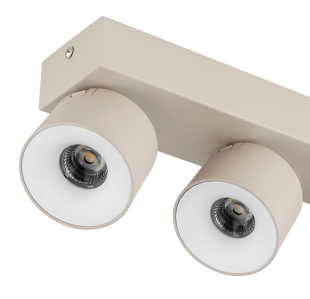 LED Reflektor 56961-4s Rae - homokszínű/fehér, Design, műanyag/fém (45.5/7.2/12cm) - Globo