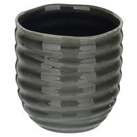 Mască pentru ghiveci Mood - gri, ceramică (12,5/13cm) - Mömax