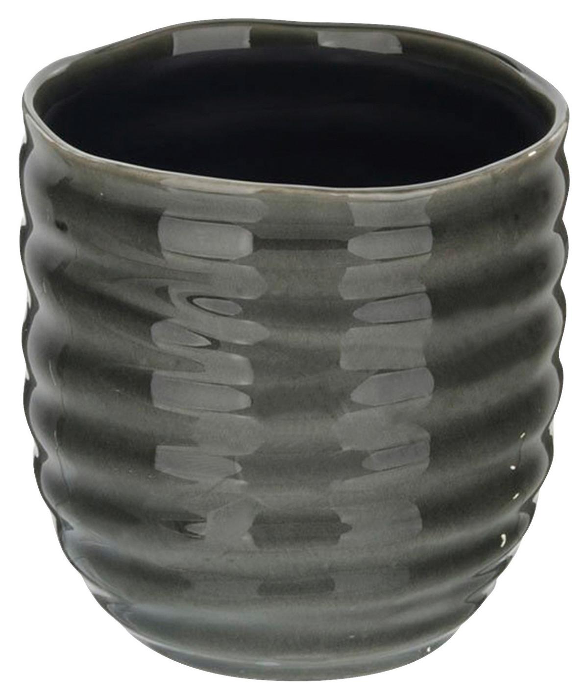 Mască pentru ghiveci Mood - gri, ceramică (12,5/13cm) - Mömax