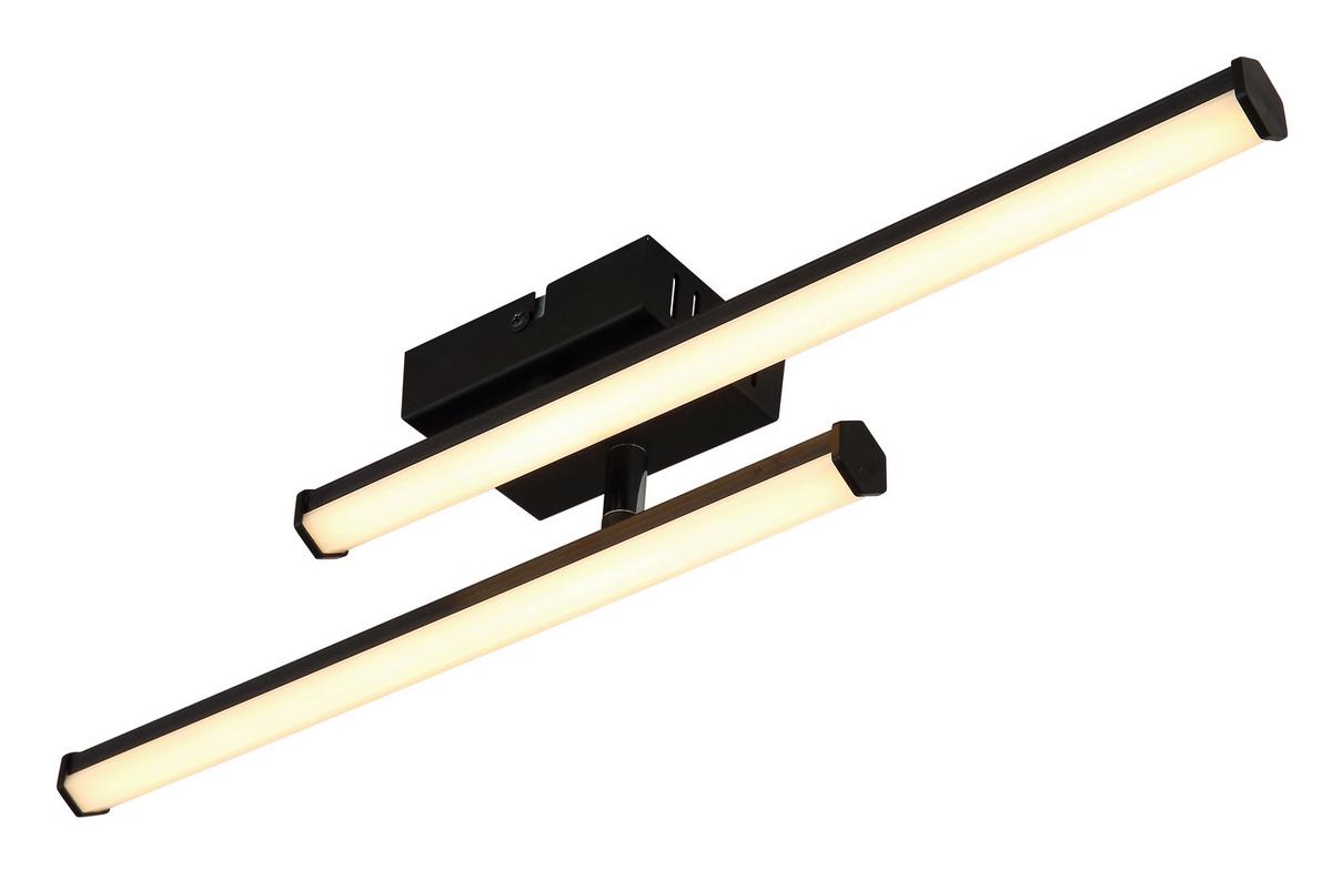 Led Stropna Svjetiljka Kirina - bijela/crna, Design, plastika (50/7/8,4cm) - Globo