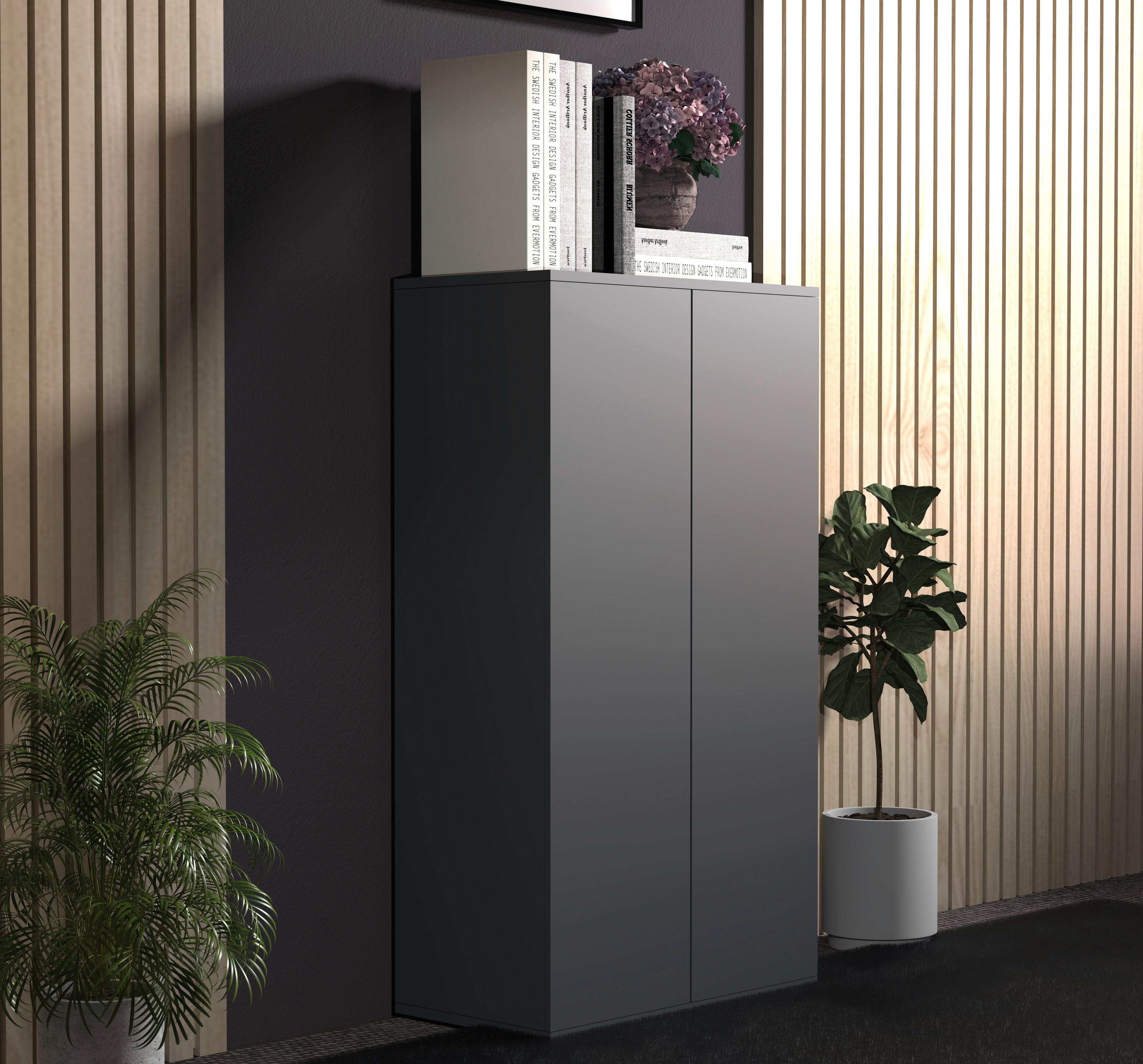 Kommode DALOSA Anthrazit ca. 60x108x32 cm - Anthrazit, MODERN, Holzwerkstoff/Kunststoff (60/108/32cm) - MID.YOU