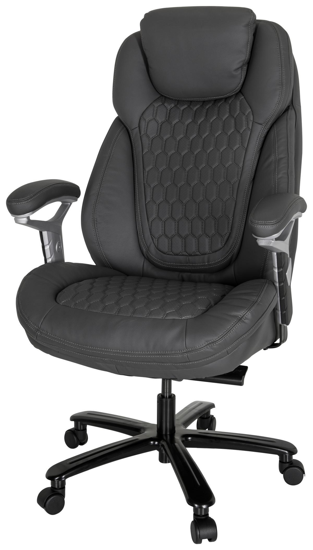 Pisarniški Stol Pullmann, Siva - srebrne barve/siva, Moderno, kovina/umetna masa (73/138/85cm) - MID.YOU