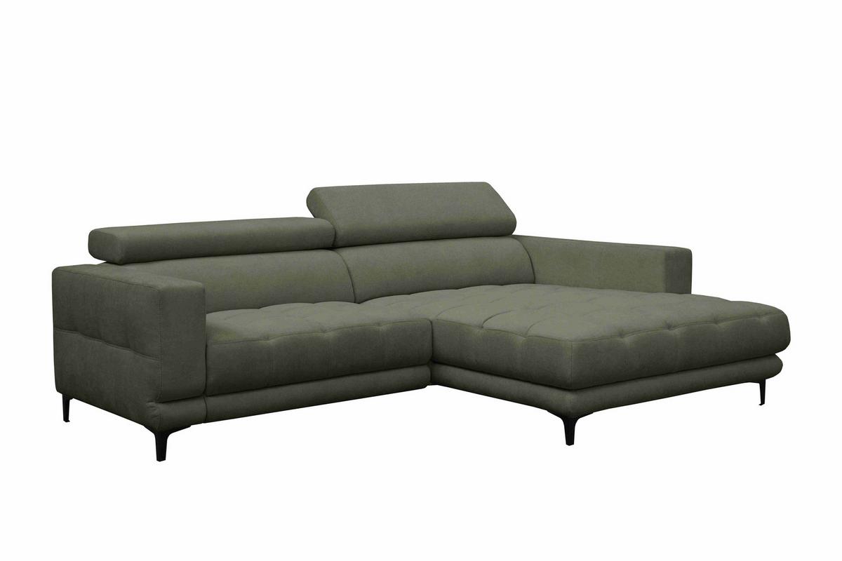 Sarokkanapé Aspen - zöld, Konventionell, faalapú anyag/textil (264/192cm)