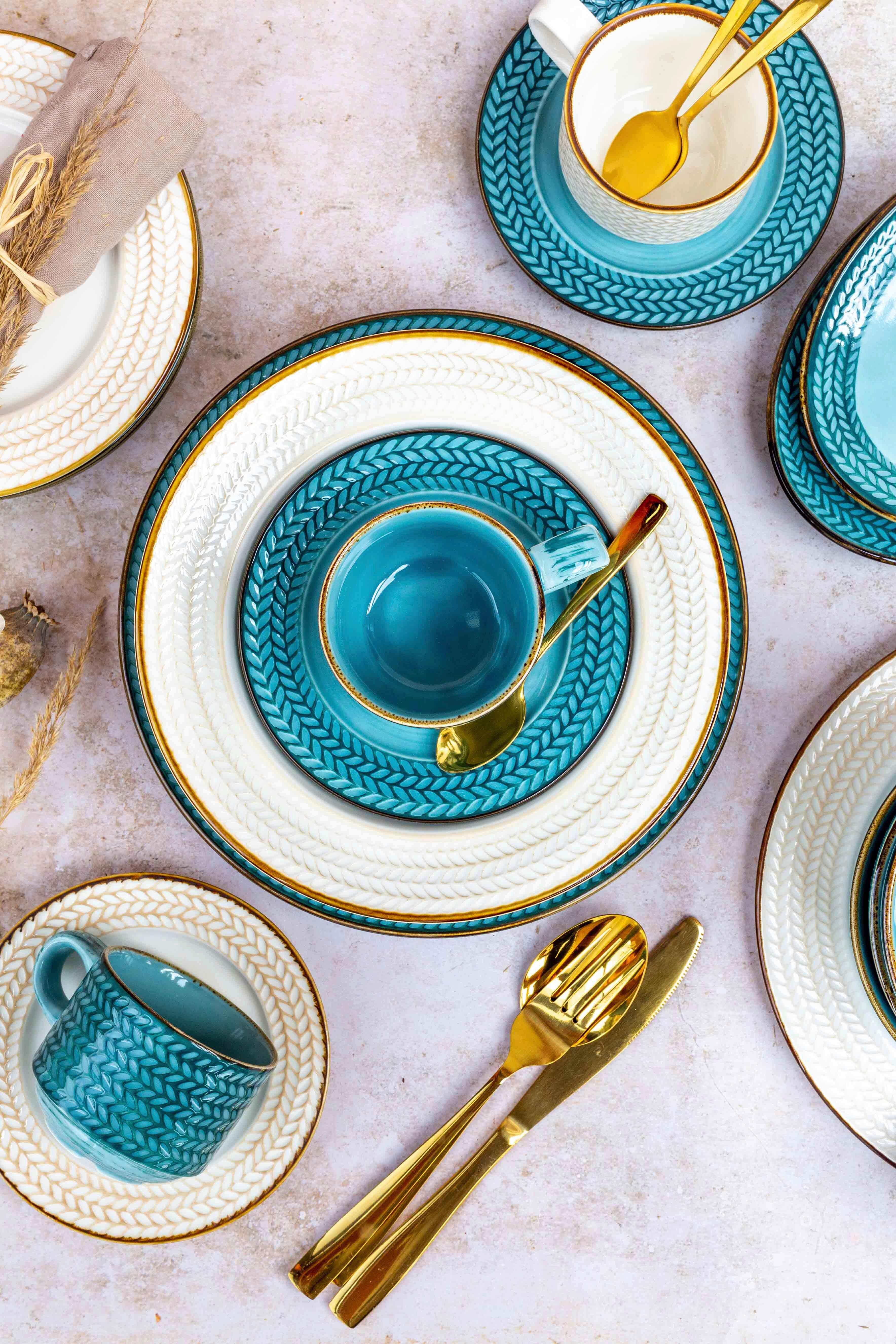 KAFFEESERVICE 931942, BLAU POSTSICHER - Blau, Basics, Keramik (24,5/24,5/22,5cm) - Mäser