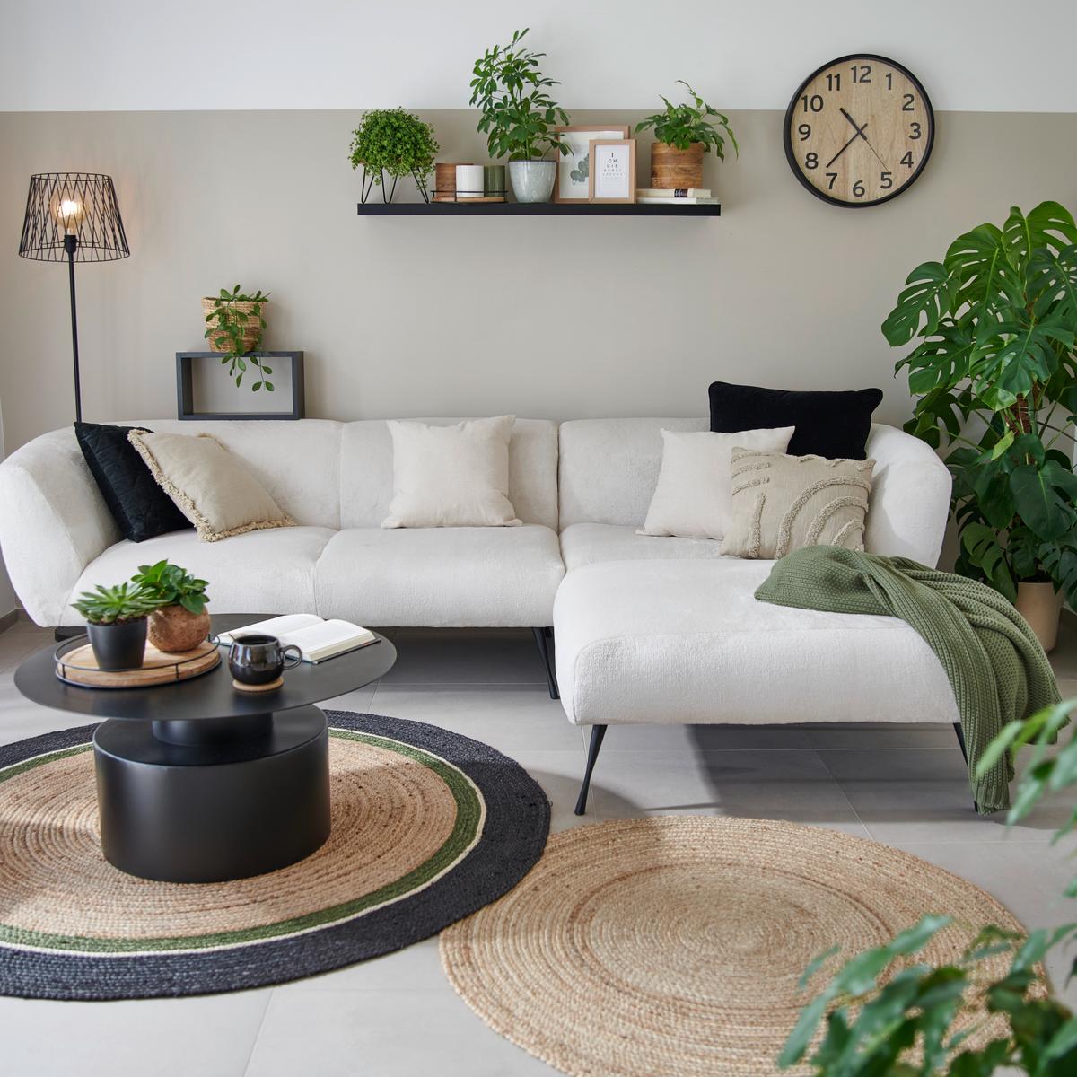 Ecksofa In Beige - Beige/Schwarz, Lifestyle, Textil/Metall (273/74/165cm) - Mömax
