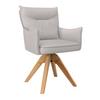 STOL MED ARMSTÖD LORELEI - ljusgrå/naturfärgad, Modern, trä/textil (58/87/63cm) - Bessagi Home