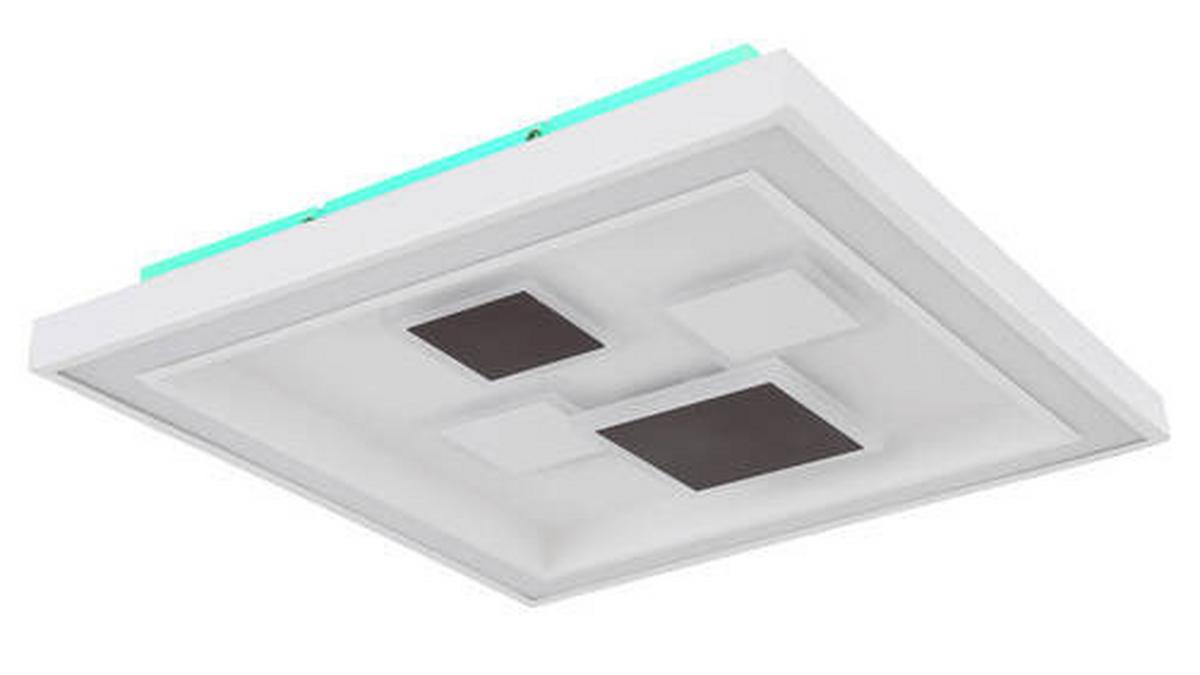 Stropna Led-svetilka Nolo, S Sijalko - bela/opal, Design, kovina/umetna masa (48/48/7cm) - Globo