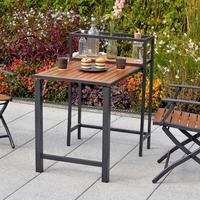 Miza Za Balkon Santorin, Aluminij, Masivno - barve grafita/naravne barve, Moderno, kovina/les (55/75/73cm) - Gardenson