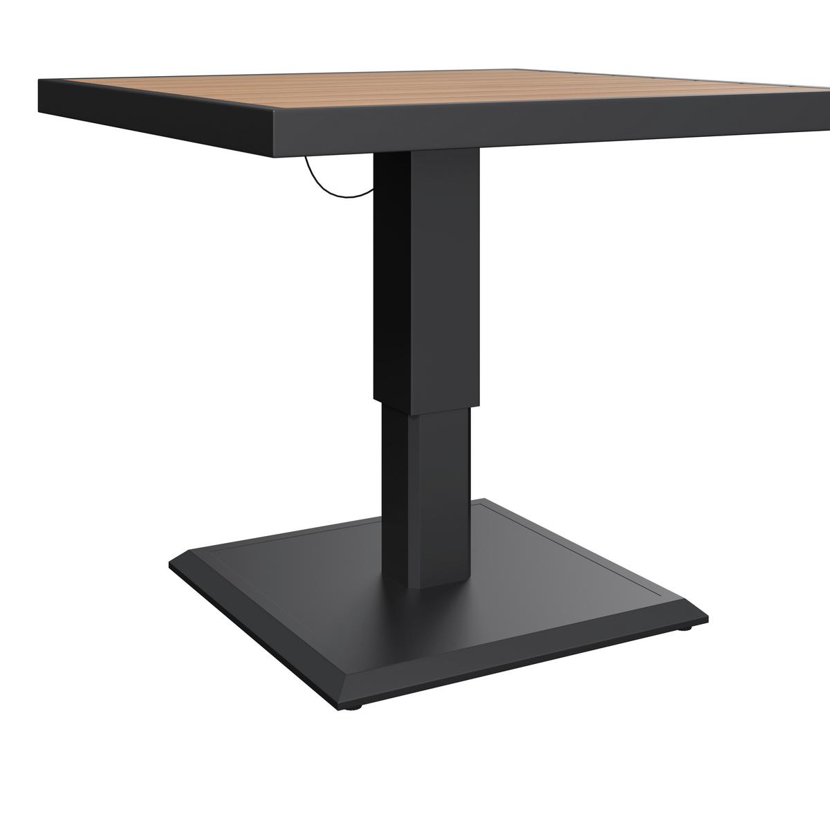 Gartentischgruppe Washington 1 Naturfarben/Grau, 5-teilig - Dunkelgrau/Naturfarben, Basics, Kunststoff/Textil (89/89/75cm)