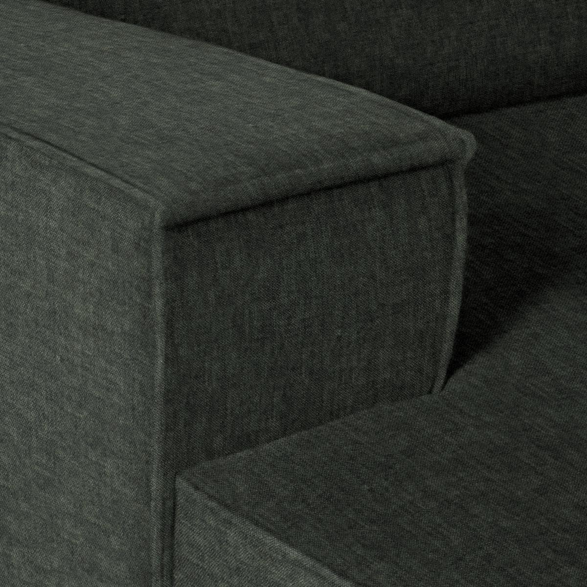 Wohnlandschaft Loft Dunkelgrün - Dunkelgrün/Schwarz, MODERN, Kunststoff/Textil (172/75/265cm) - Mömax