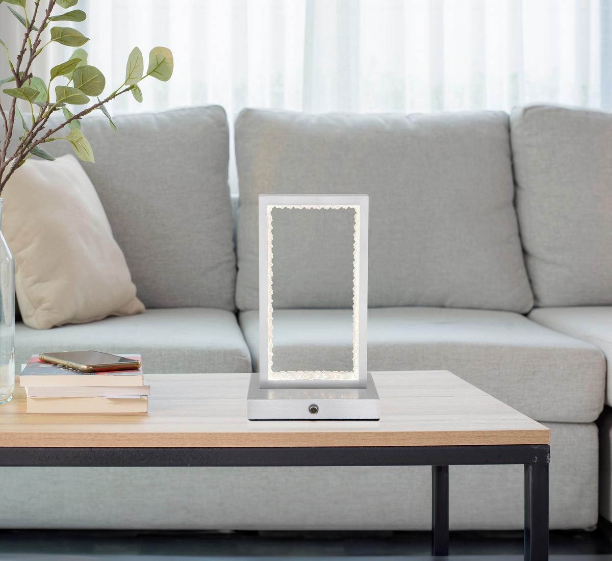 LED-Tischleuchte Samega Klar max. 3 Watt - Klar, Design, Kunststoff/Metall (14/7,5/23cm) - Globo